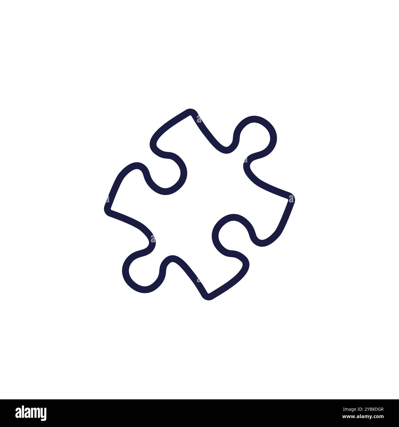 puzzle piece icon on white, line vector Stock Vector Image & Art - Alamy