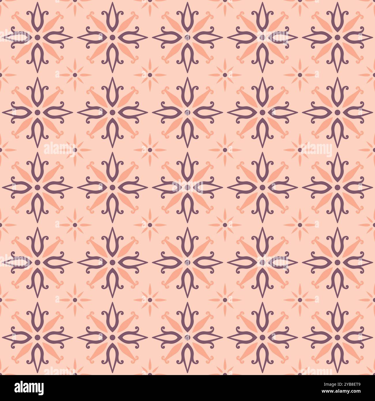 Geometric Flowers Pattern Vector. Talavera Pattern. Tile Seamless Pattern Stock Vector