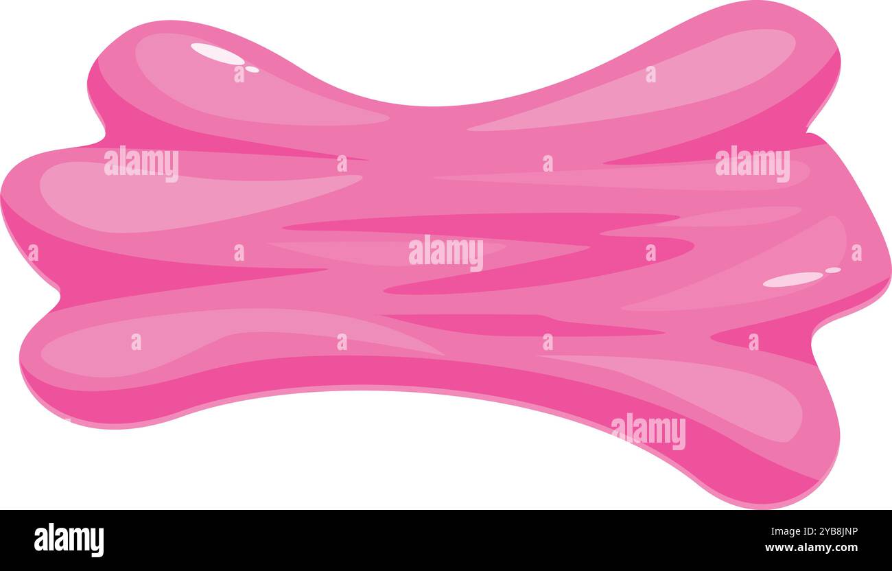 Pink chewing gum stretched and looking delicious Stock Vector