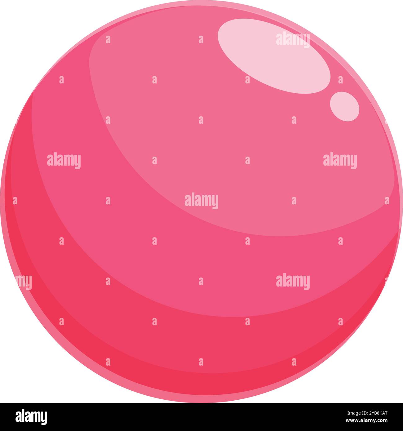 This illustration features a pink bubblegum bubble floating in the air Stock Vector