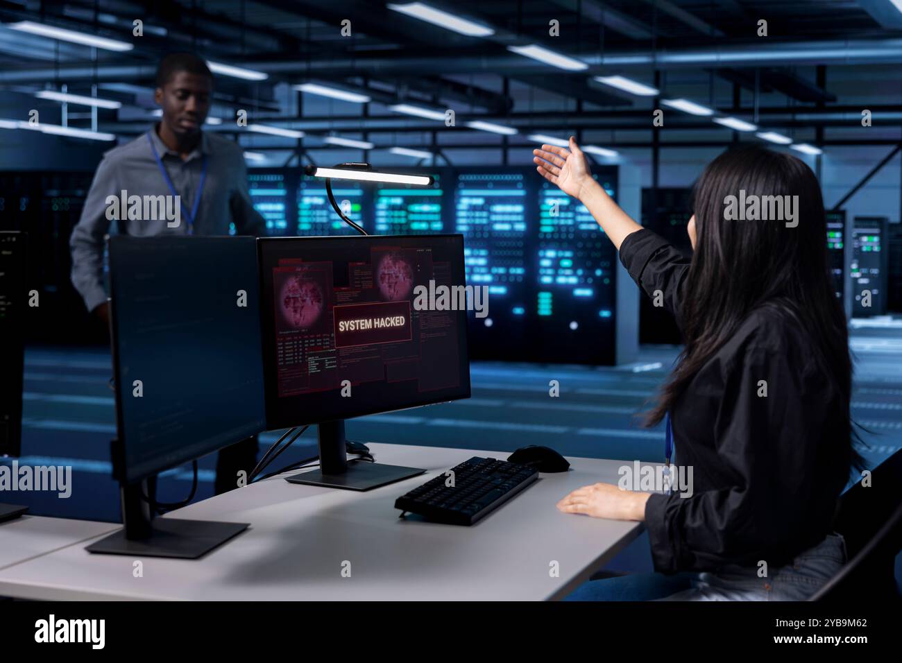 Admin in server room frightened by hacking attack on computers ...