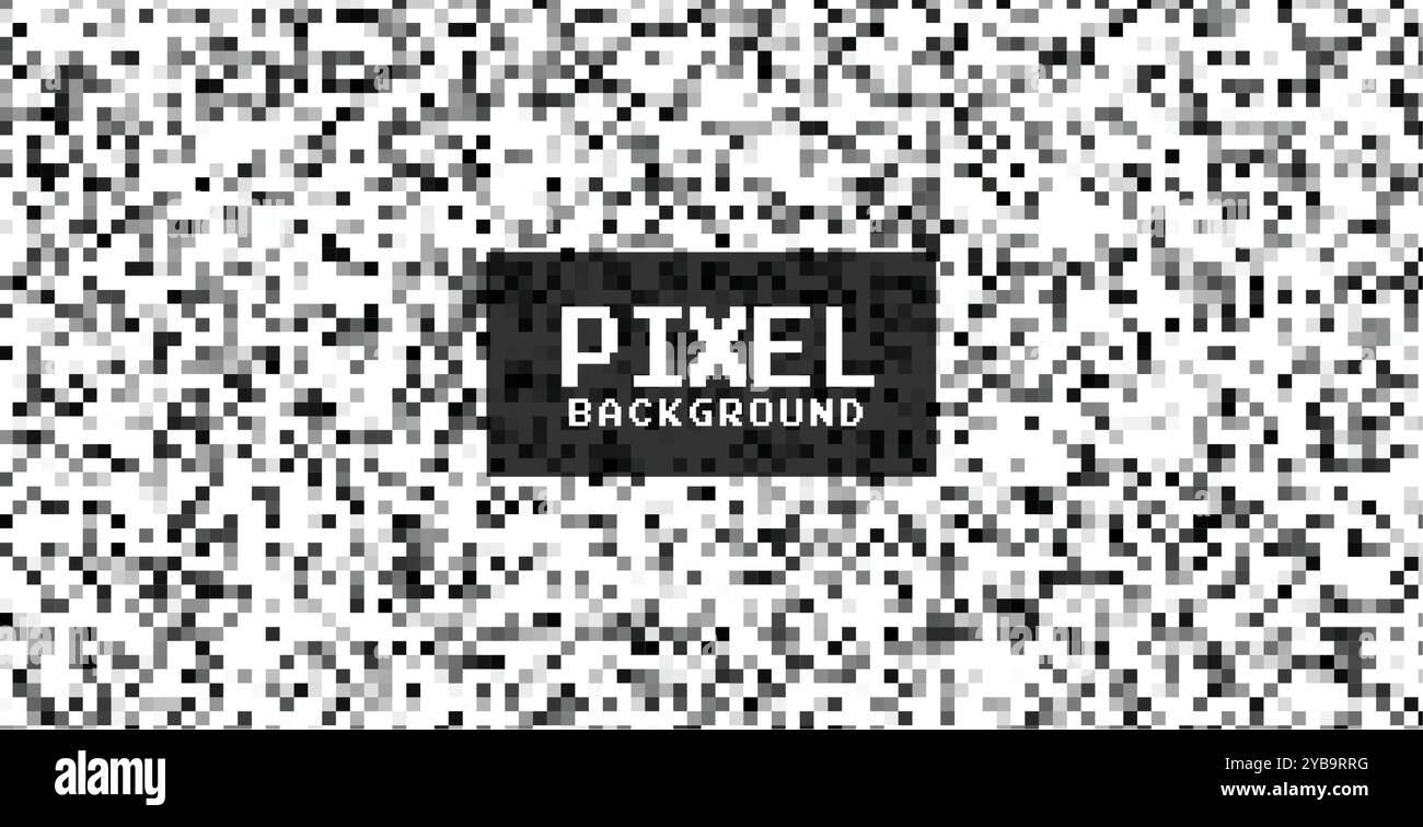 broadcasting no signal pixel black and white background Stock Vector ...