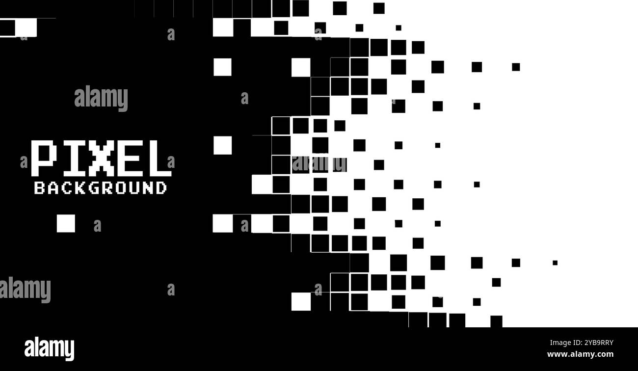 abstract pixel background in black and white Stock Vector Image & Art ...