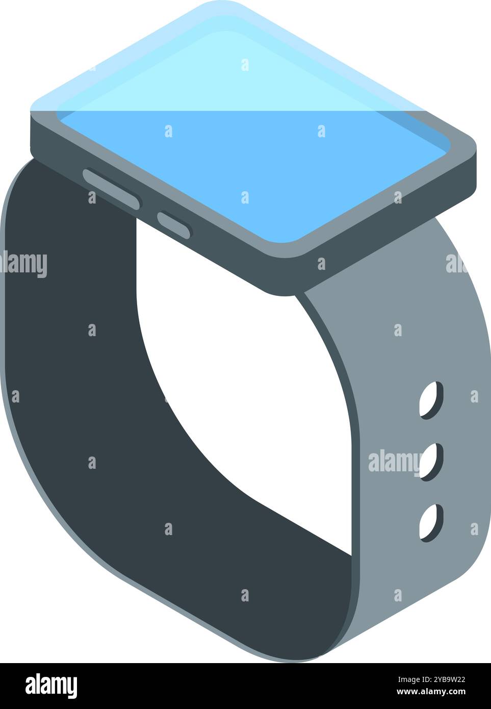 Smart watch isometric icon. Digital screen device Stock Vector Image ...