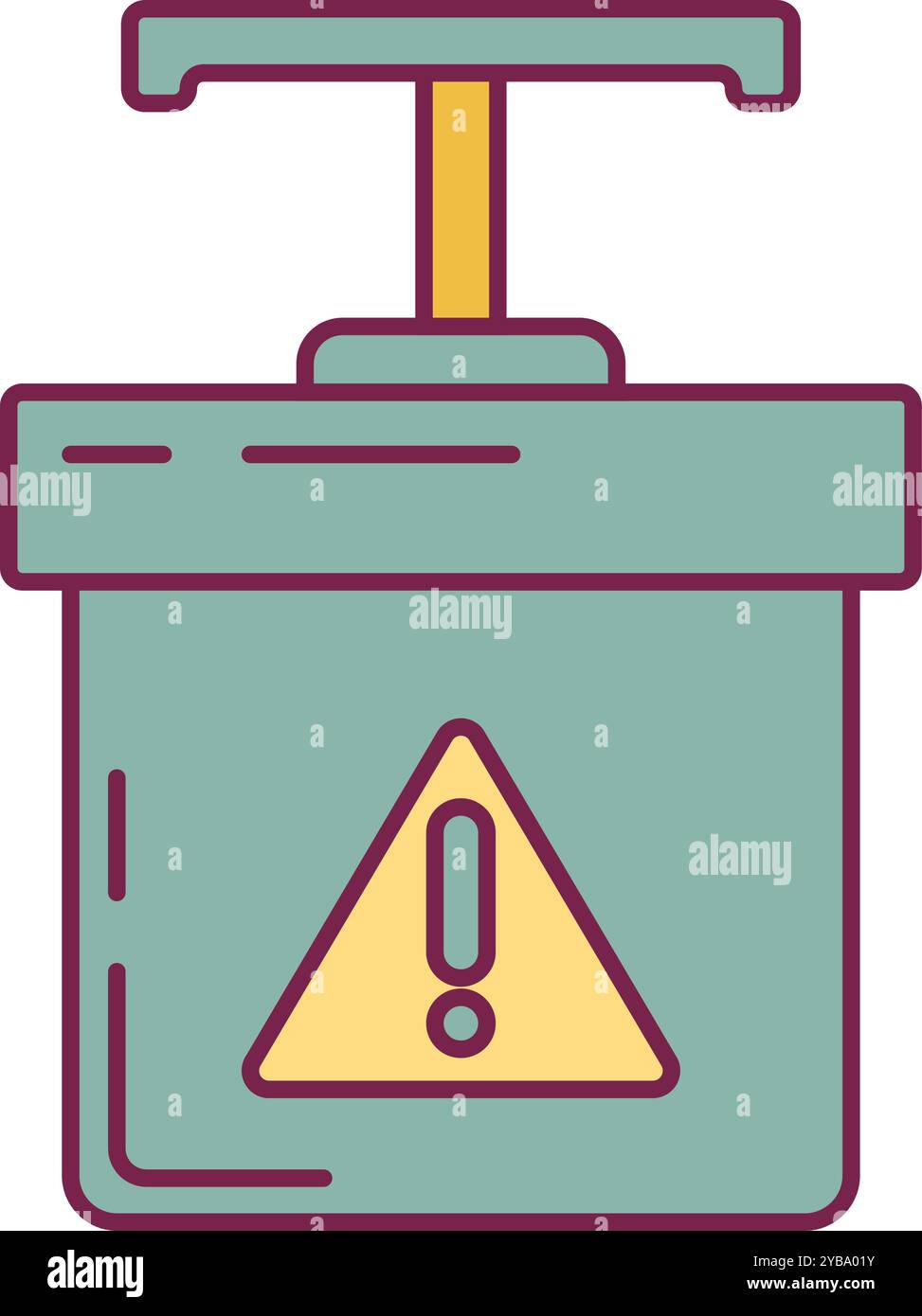 Detonator line icon. Dynamite explosive launcher device Stock Vector