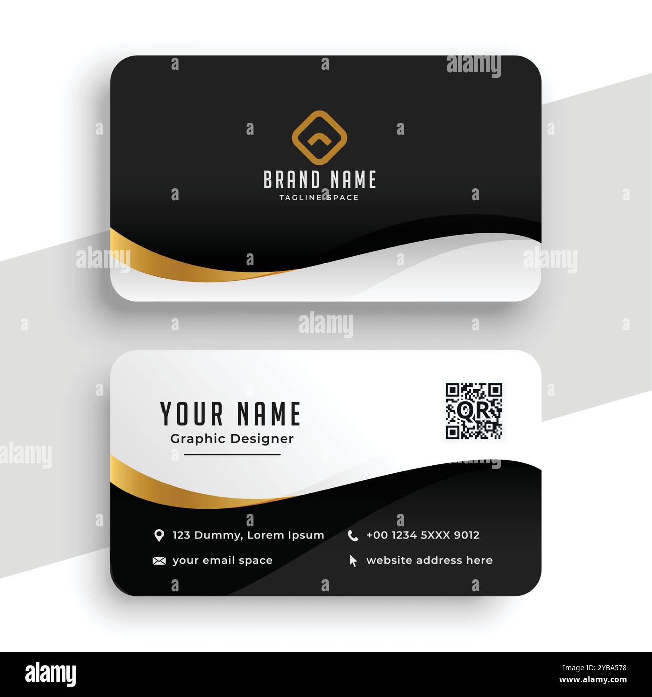 golden wave business card design Stock Vector Image & Art - Alamy
