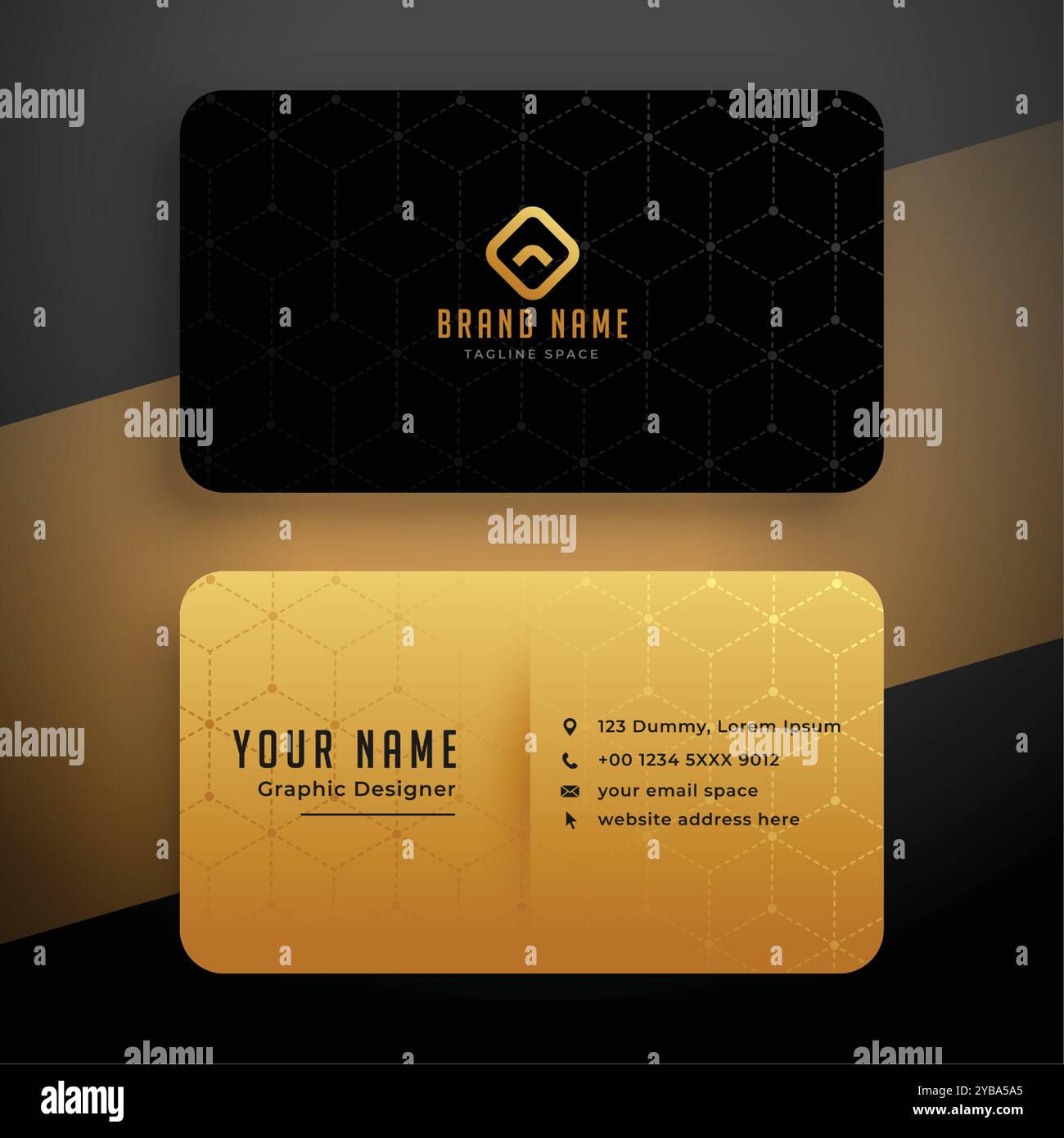 simple black and golden luxury business card design Stock Vector Image ...