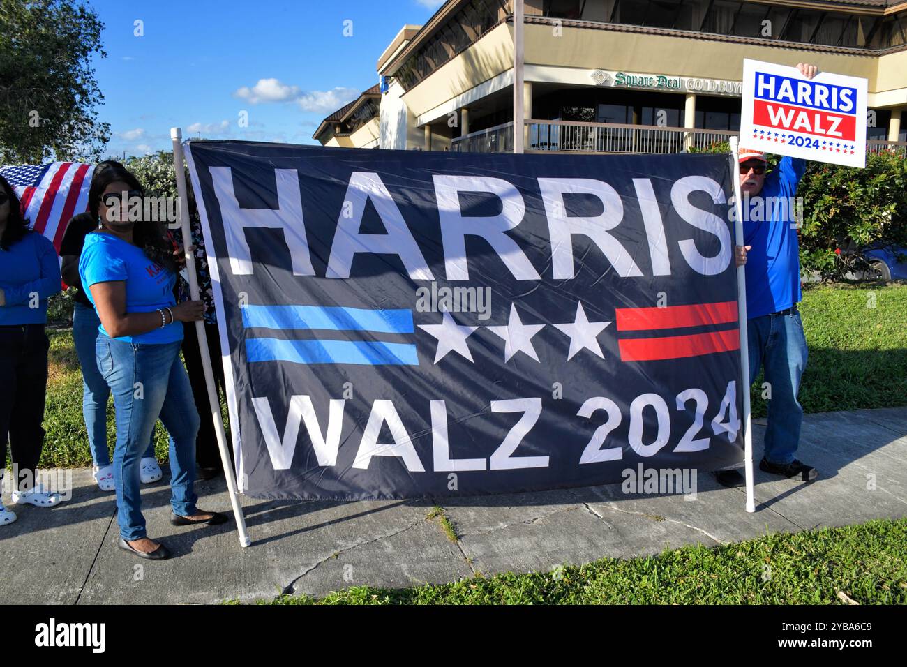 Veterans harris walz flags 2024elections elections vertera hires stock
