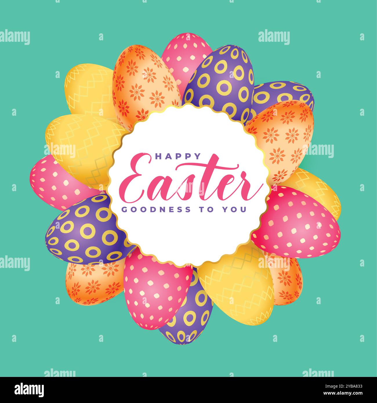 bunch of realistic easter 3d eggs card design Stock Vector Image & Art ...