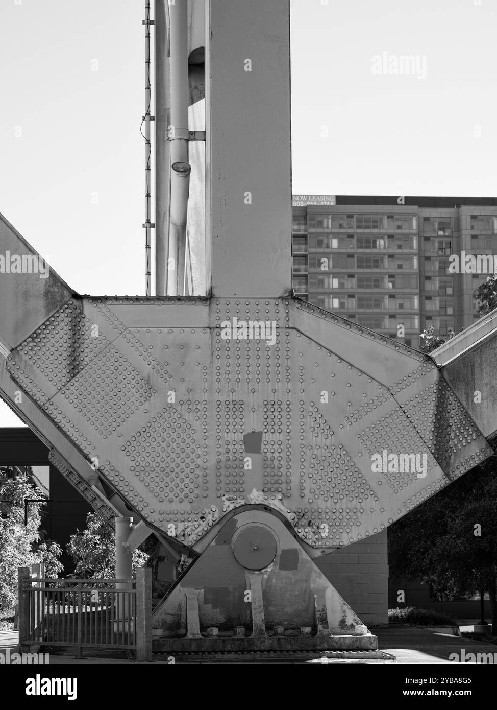 Bridge iron from i405 bridge footing in Portland, OR Stock Photo