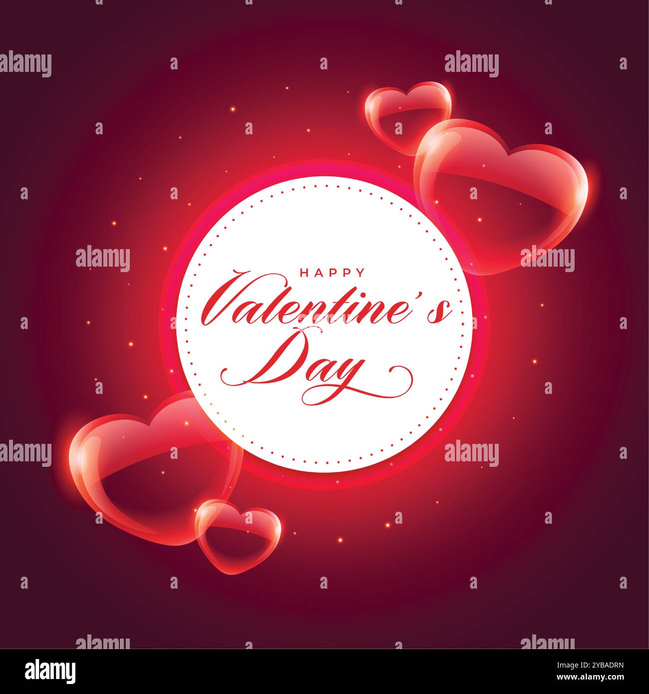 valentines day background with shiny balloon transparent hearts Stock ...