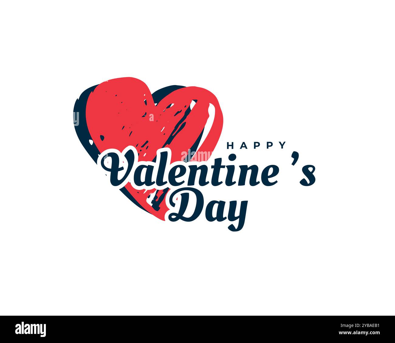 abstract valentines day hand drawn card design Stock Vector Image & Art ...