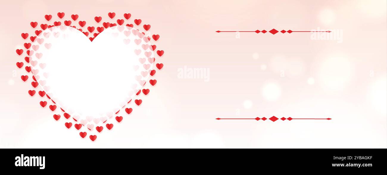 valentines day hearts banner romantic design Stock Vector Image & Art ...