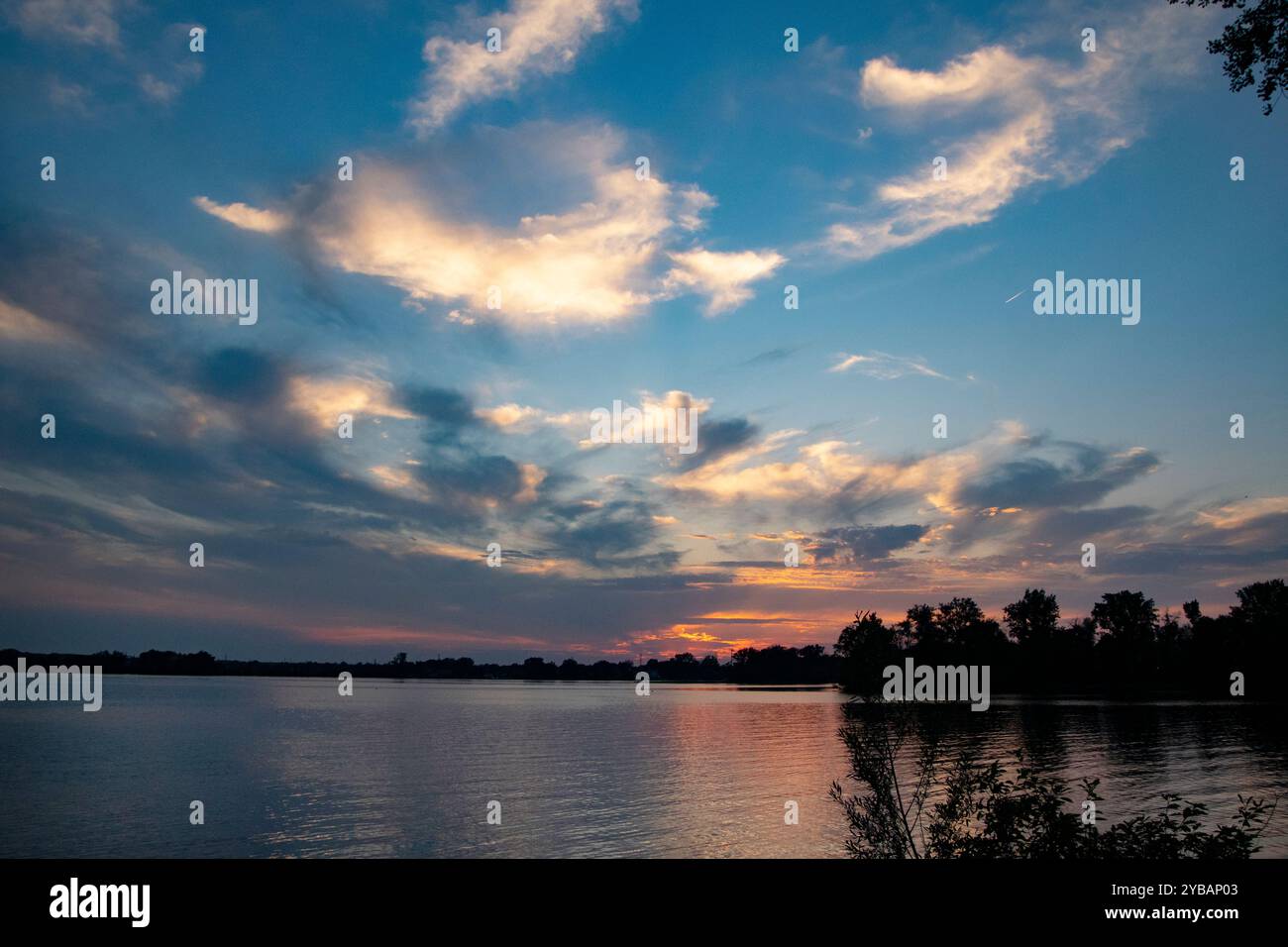 Sunset over the Ottawa River. Stock Photo