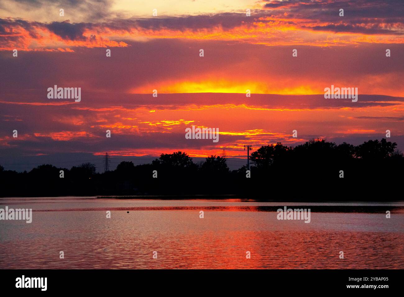 Sunset over the Ottawa River. Stock Photo