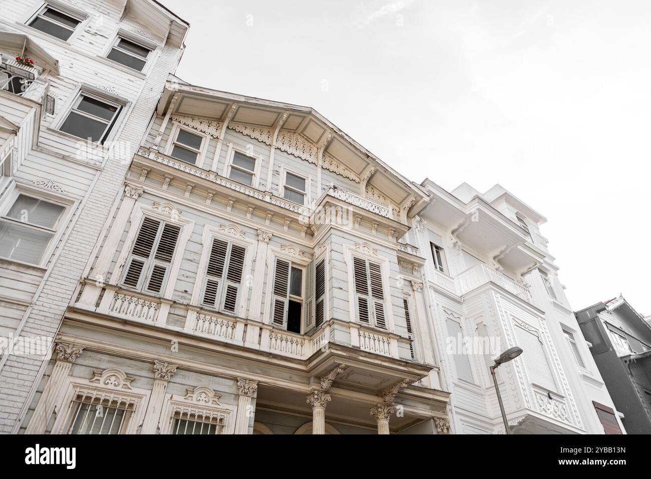 Historical streets of Arnavutkoy, an affluent district and a popular touristic spot in Besiktas, European side of the Bosphorus. Stock Photo