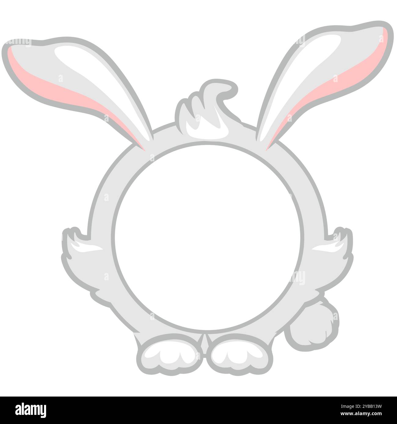 Cute circle bunny or rabbit frame. Cartoon avatar for UI games. Empty ...