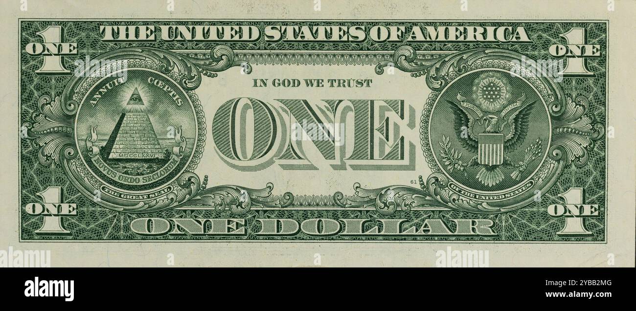 One dollar bill with Great Seal of the United States Banknote: Pakistan ...