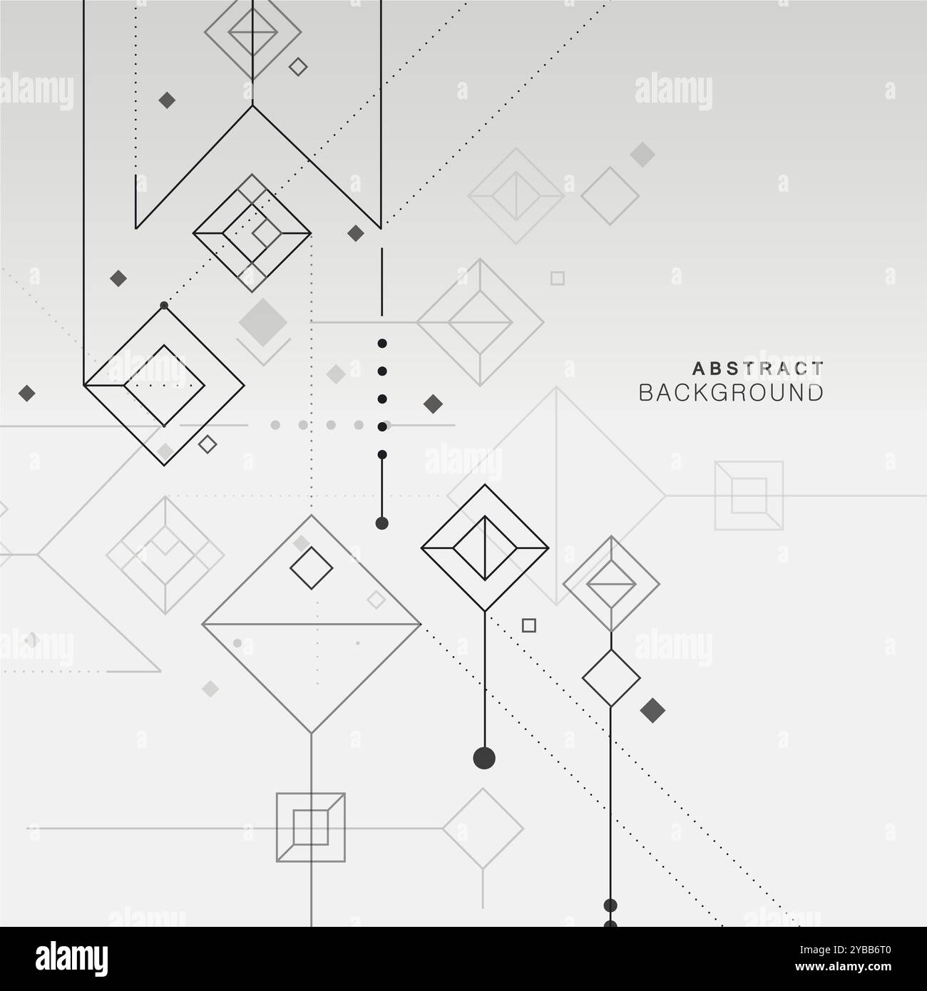 Digital geometric tech elements. Abstract vector isometric background. Sample connectin dots and lines. Stock Vector