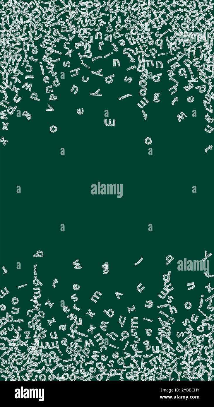 Foreign Language Lettering Scattered letters of latin alphabet. Colorful childish floating ...