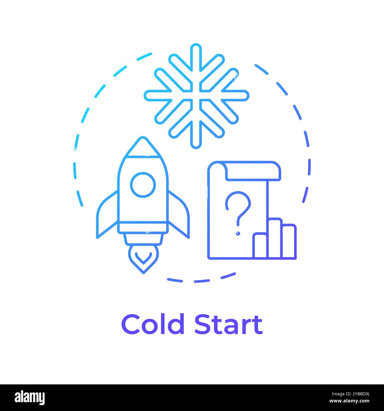Cold start blue gradient concept icon Stock Vector Image & Art - Alamy