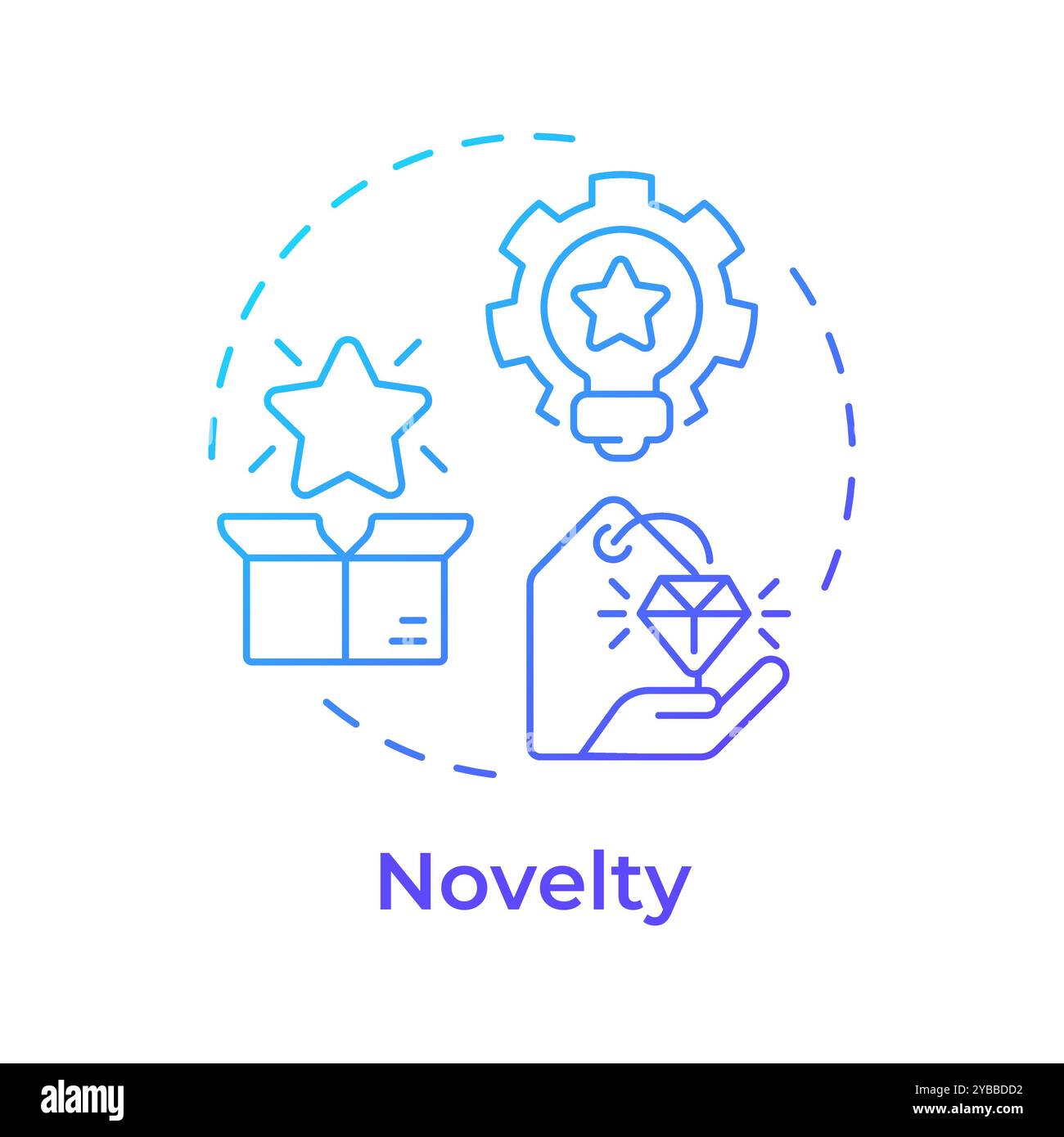 Novelty blue gradient concept icon Stock Vector