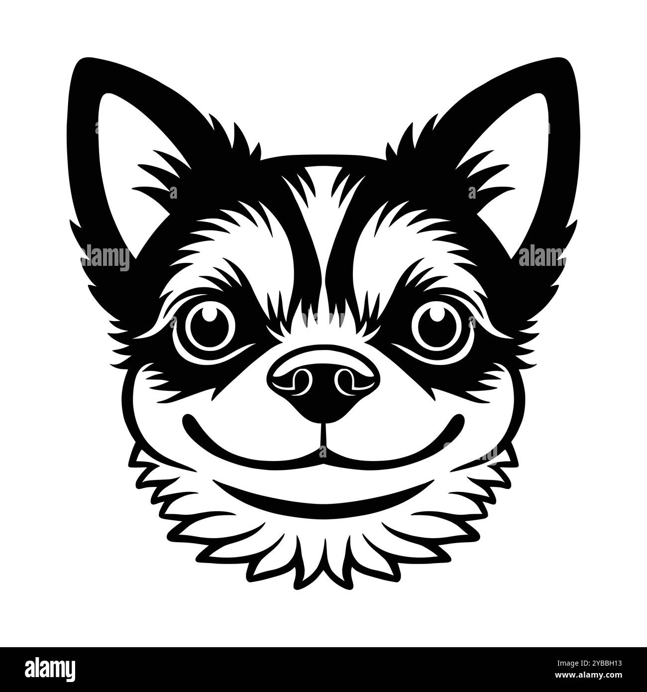 Chihuahua dog head illustration Stock Vector