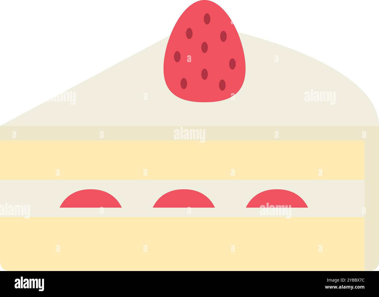 Flat design strawberry shortcake icon. Editable vector. Stock Vector