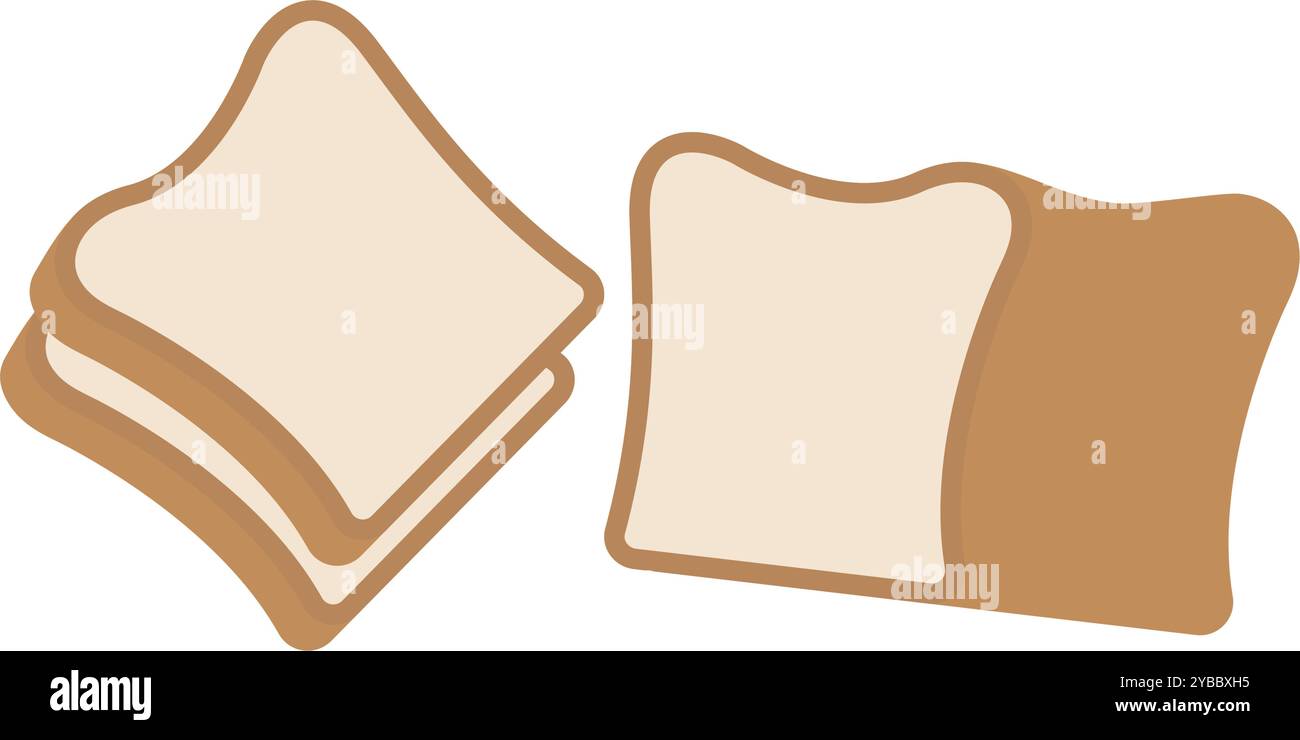 Cut white bread icon. Editable vector. Stock Vector