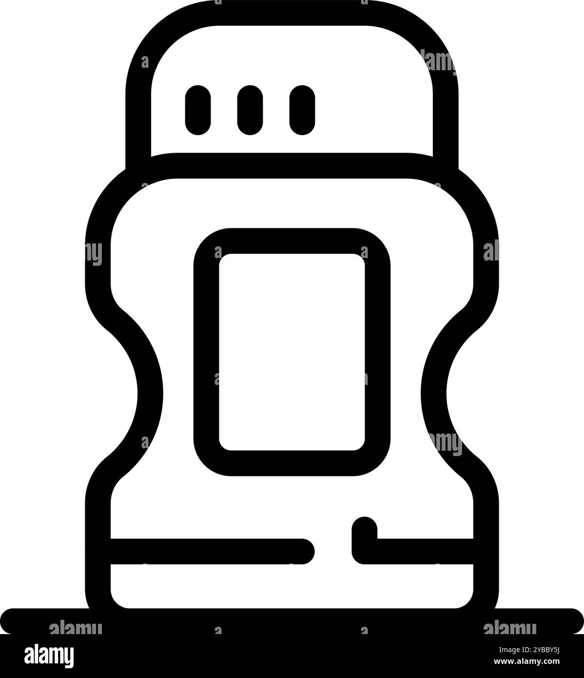 Simple black line vector icon of a deodorant stick standing up ...