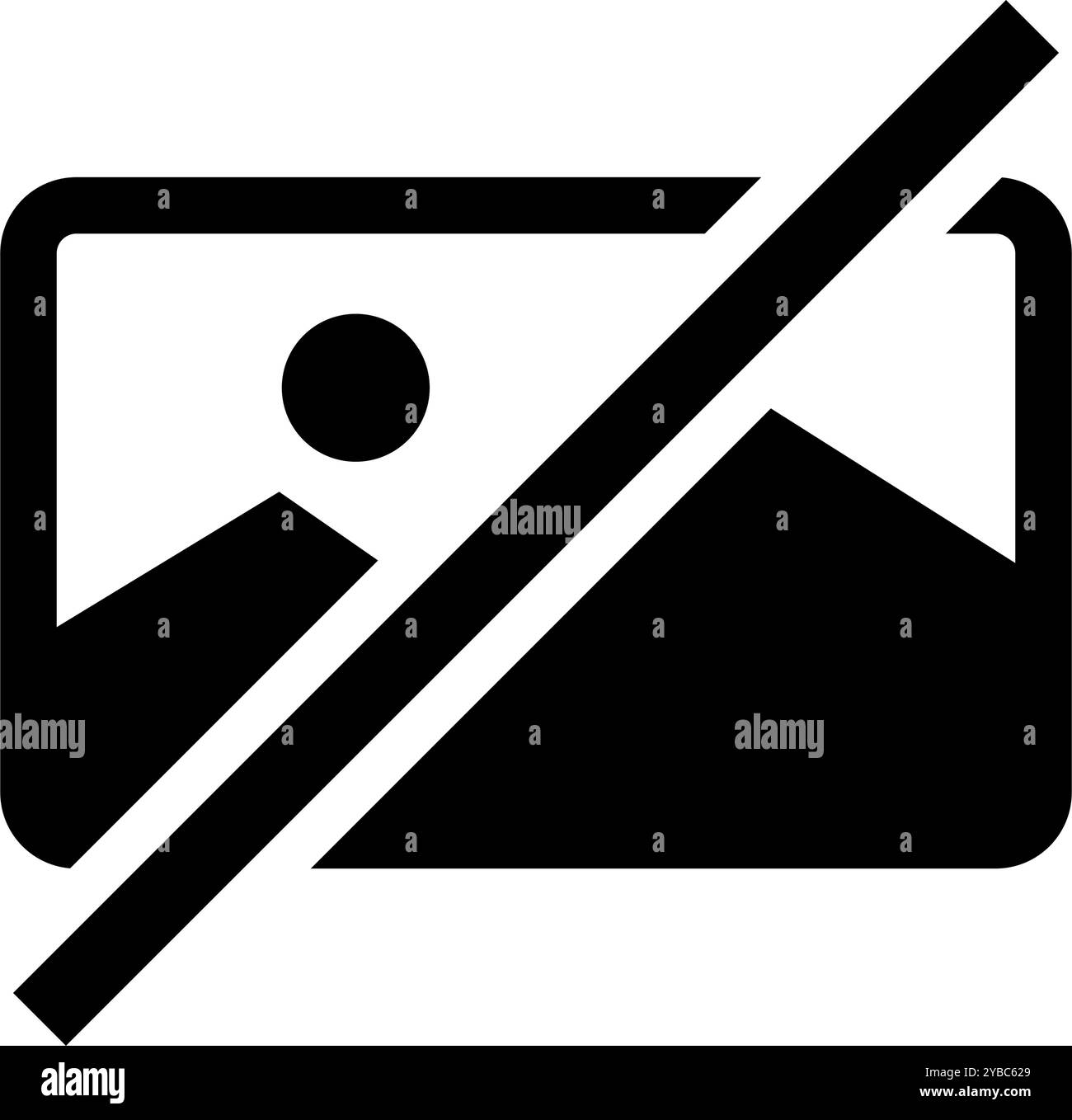 No image silhouette icon. Editable vector. Stock Vector