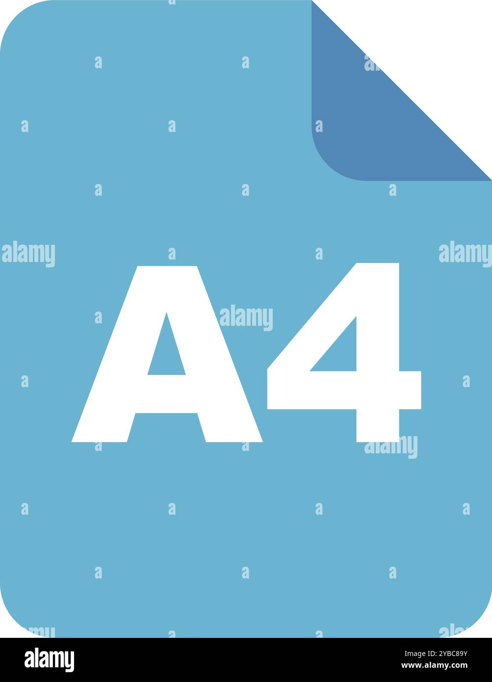 Flat design blue A4 file icon. Editable vector. Stock Vector