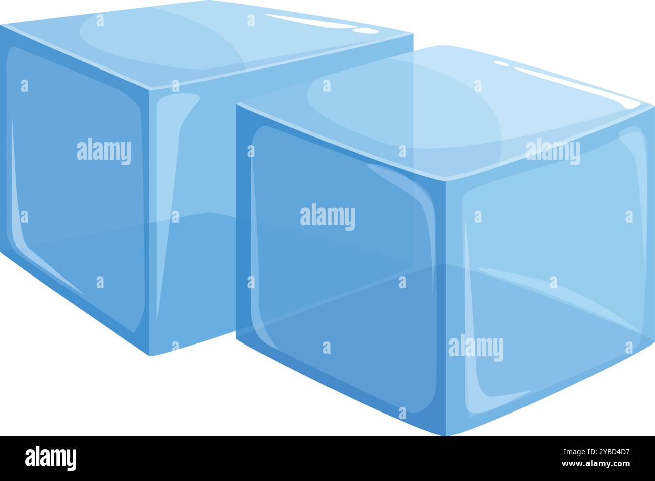 Pair of melting ice cubes are sitting on a white background Stock ...