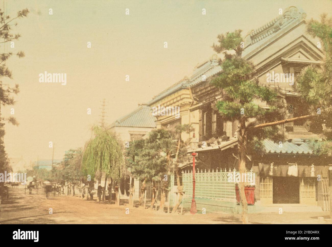 Main Street in Native Town of Yokohama, 1897. Stock Photo