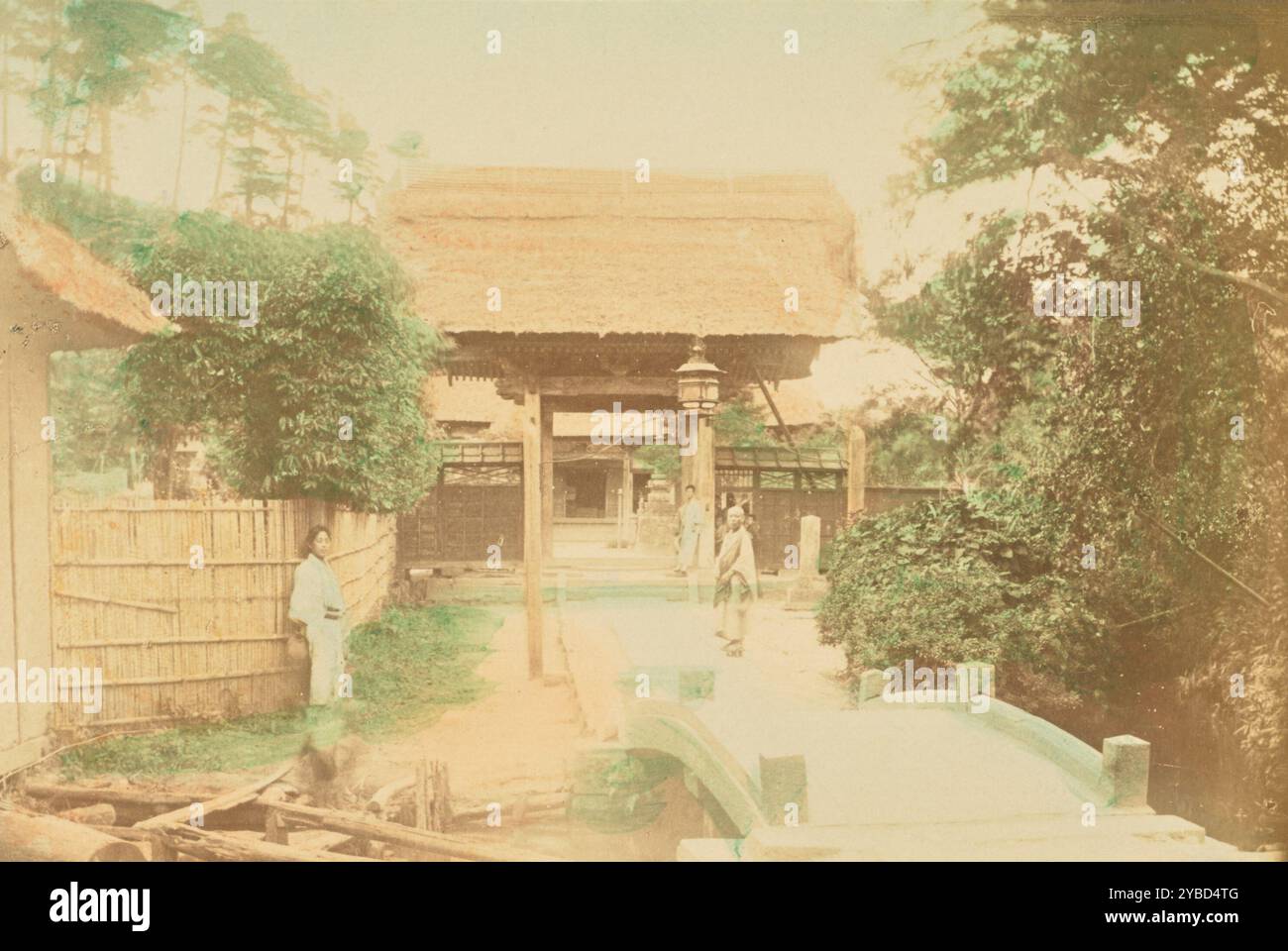 Entrance to Temple in Kamakura, 1897. Stock Photo