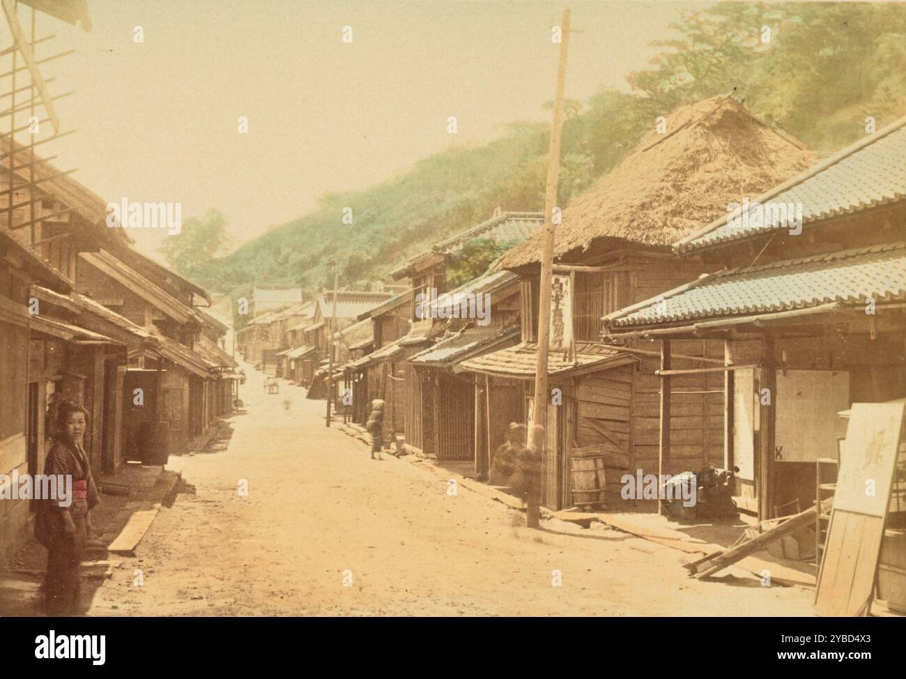 The Tokaido Road Through Kanagawa, 1897. Stock Photo