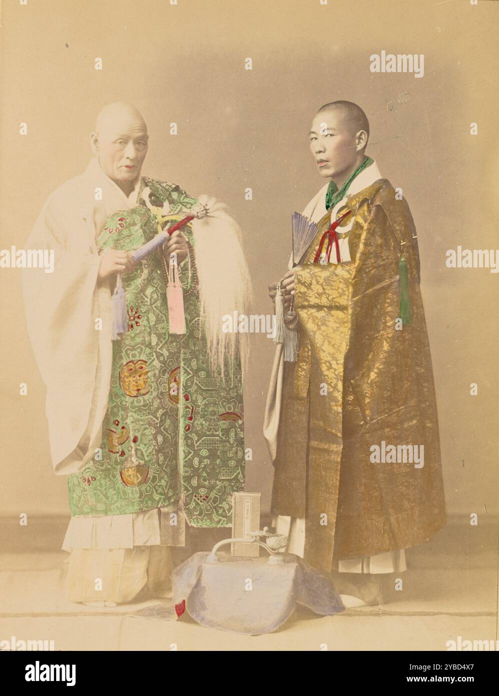 Buddhist Priests, 1897. Stock Photo