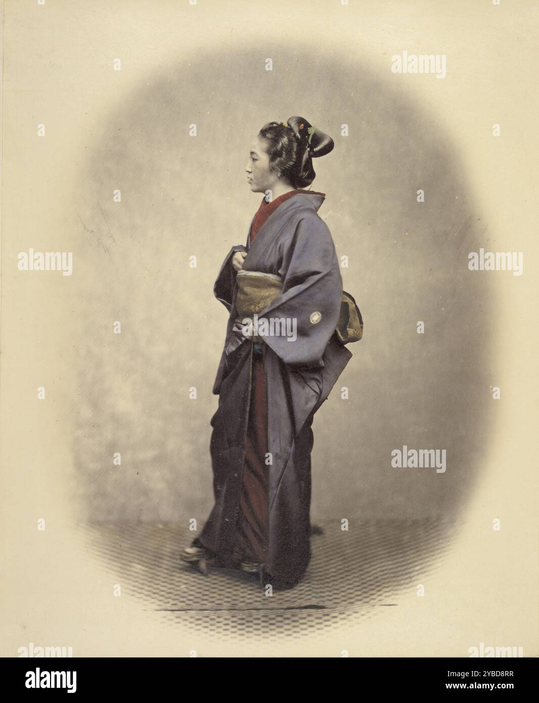 1860s japan japanese woman in kimono hi-res stock