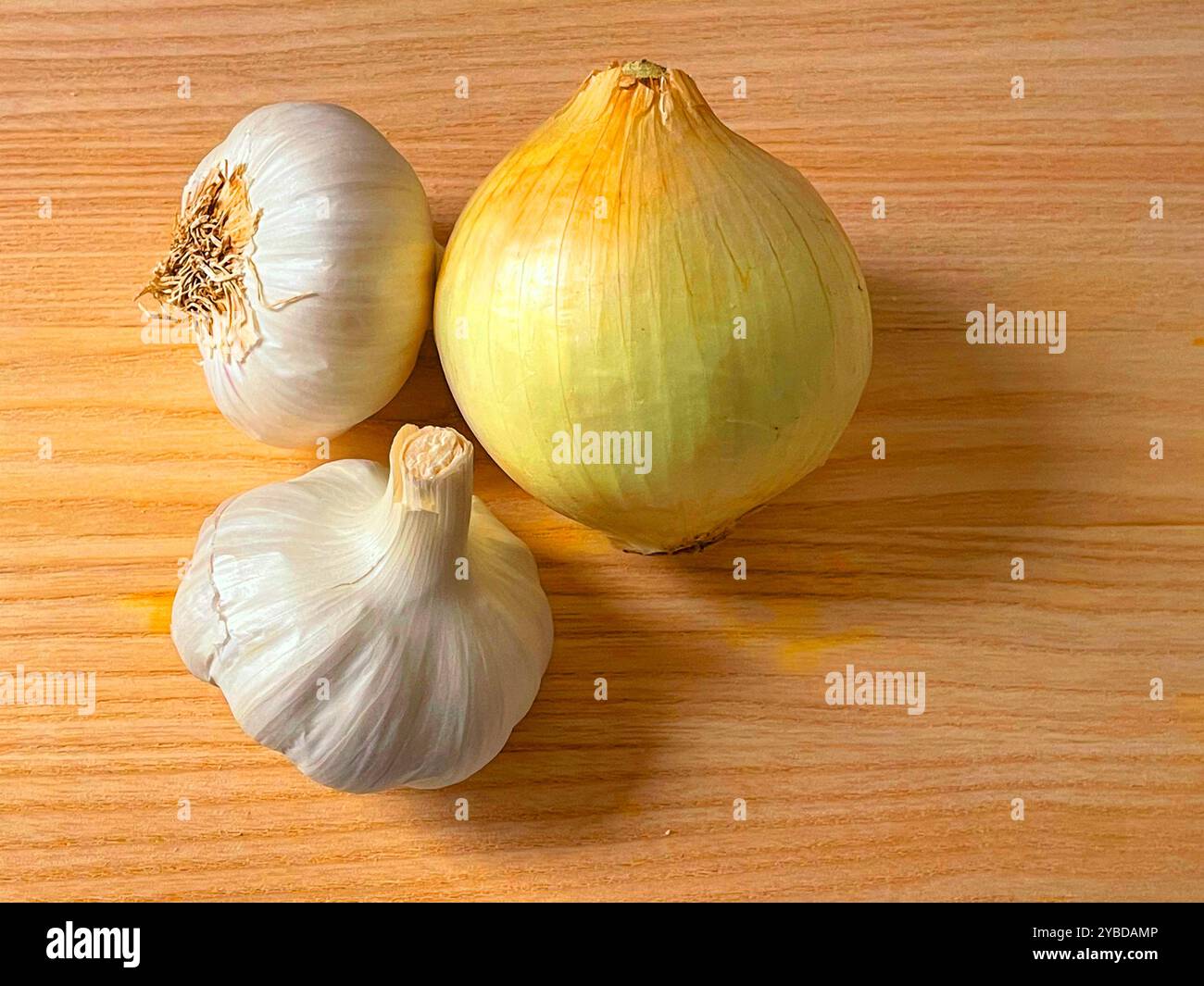 Garlics and onion. Still life. - Smartphone Captured Stock Image