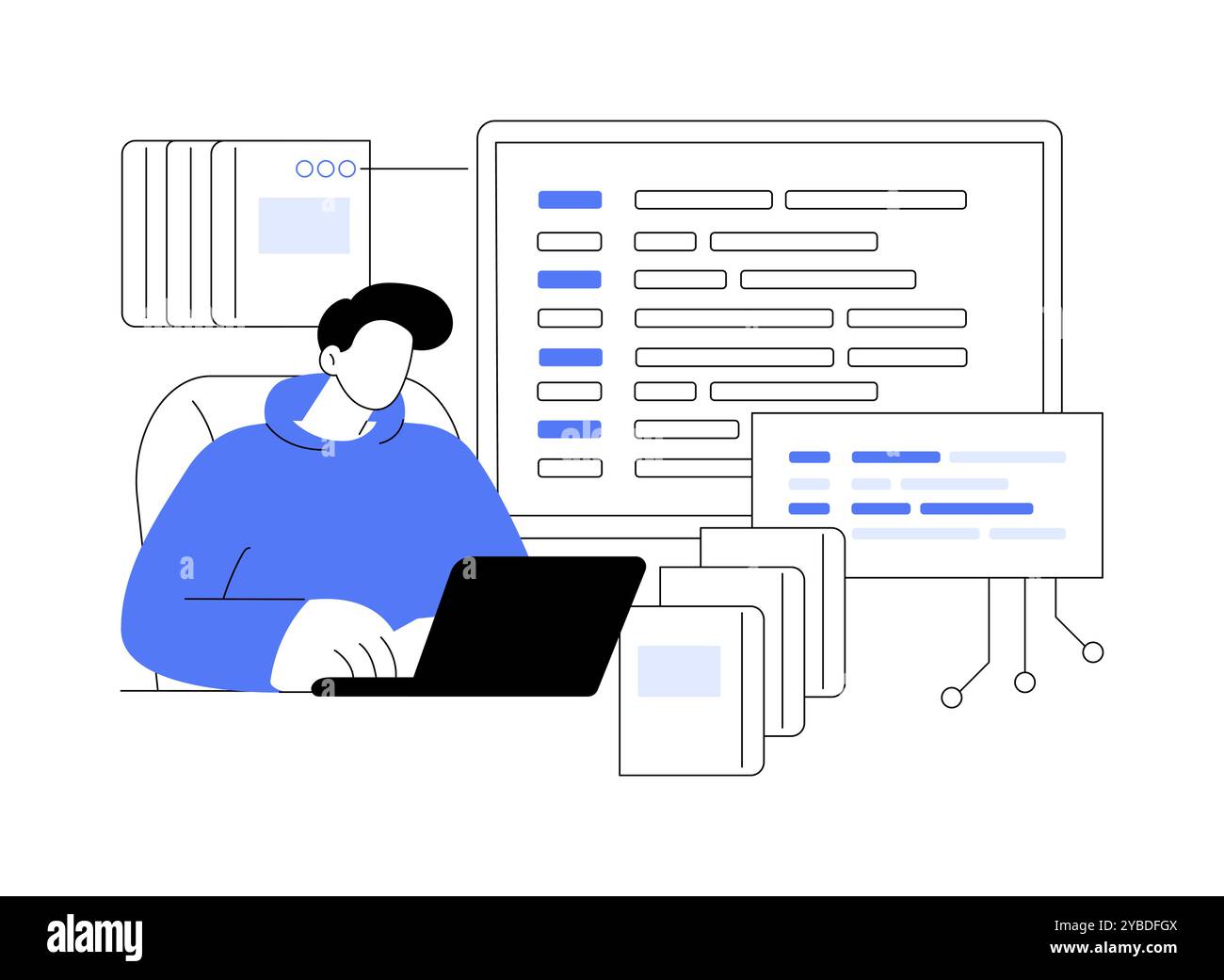 Programming language learning isolated cartoon vector illustrations ...