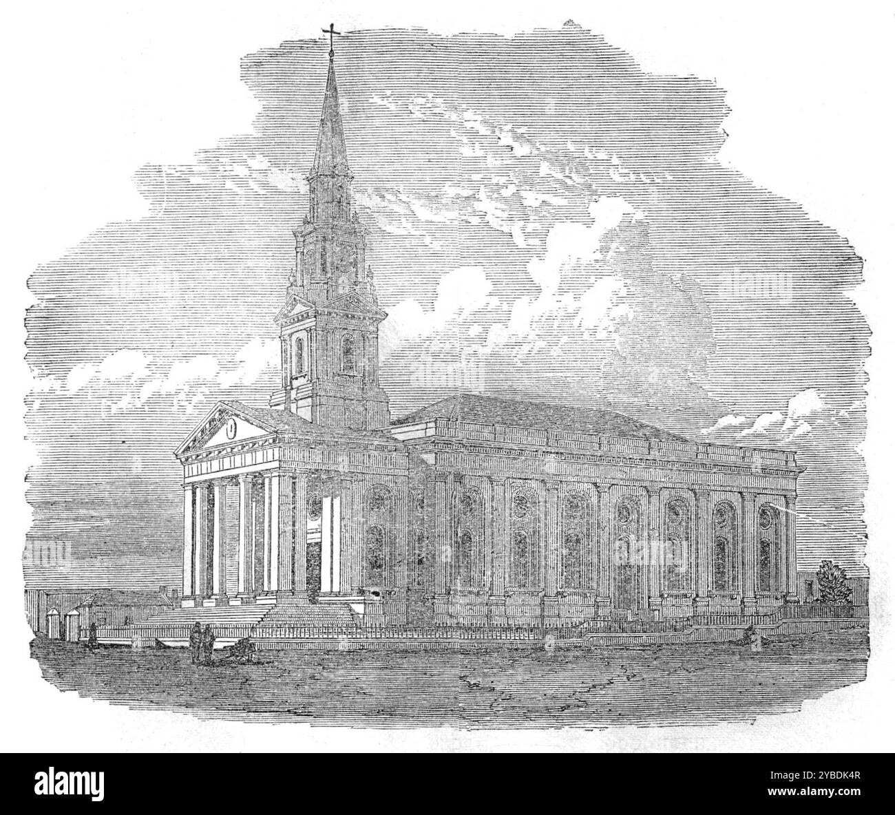 Dutch church, Cradock, Cape of Good Hope, 1871. 'This handsome and substantial building, said to be the finest and most commodious church in South Africa, has recently been completed. It is estimated to accommodate nearly 1500 hearers. It has been built by Mr. G. Wallis, of Capetown, under the direction of the Incumbent, the Rev. J. H. Du Plessis, from a design by Messrs. Welchman and Read, architects...It is built of a remarkably hard, impervious, grey sandstone. It must be admitted, though the building may not agree with the ideas of severe critics in ecclesiastical architecture, that it doe Stock Photo