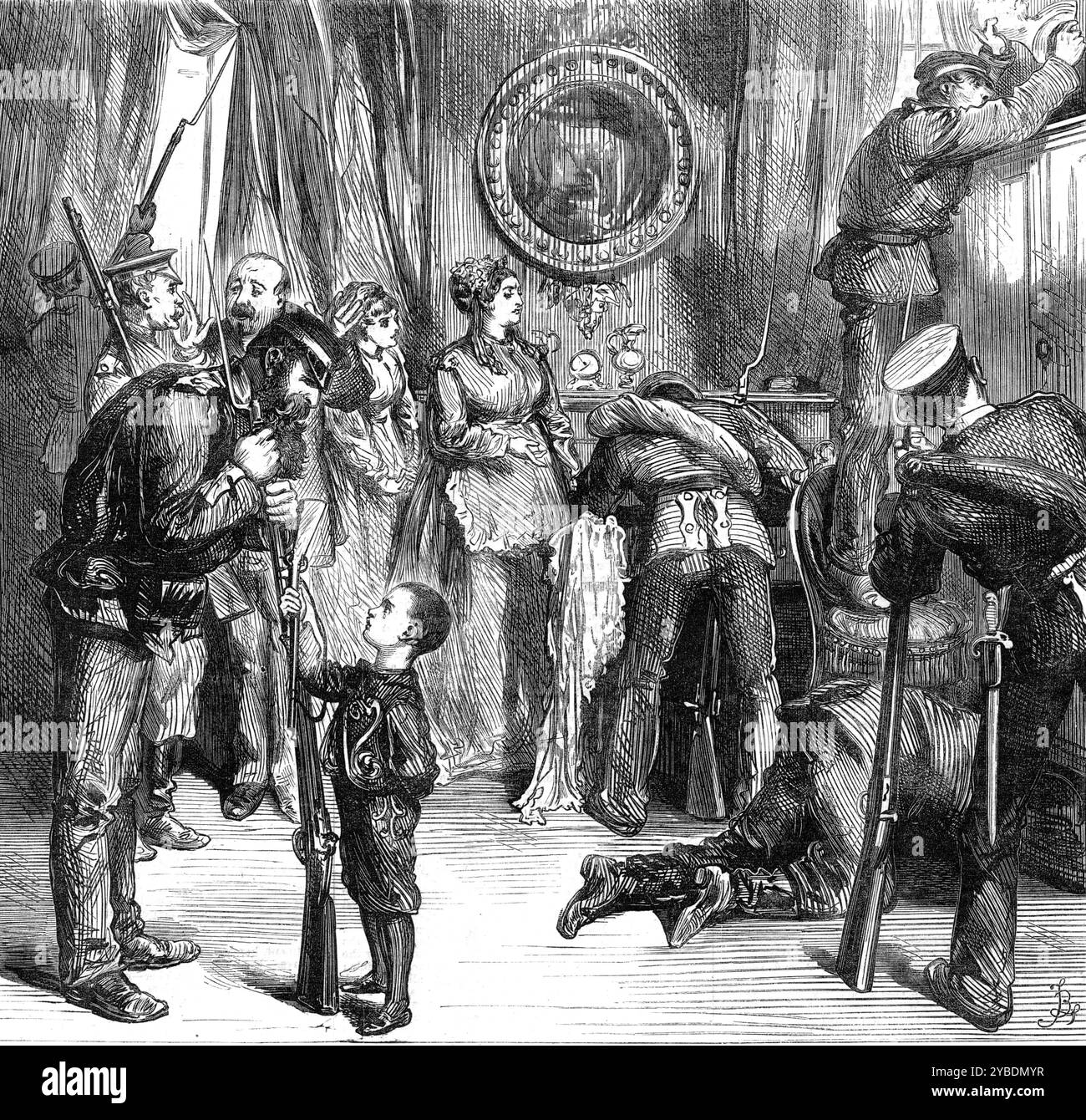 Searching for arms at Versailles, [France], 1871. The Franco-Prussian ...