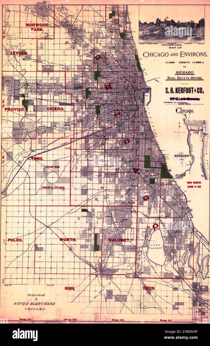 Vintage Detailed Chicago City Map Printable Download Travel Poster ...