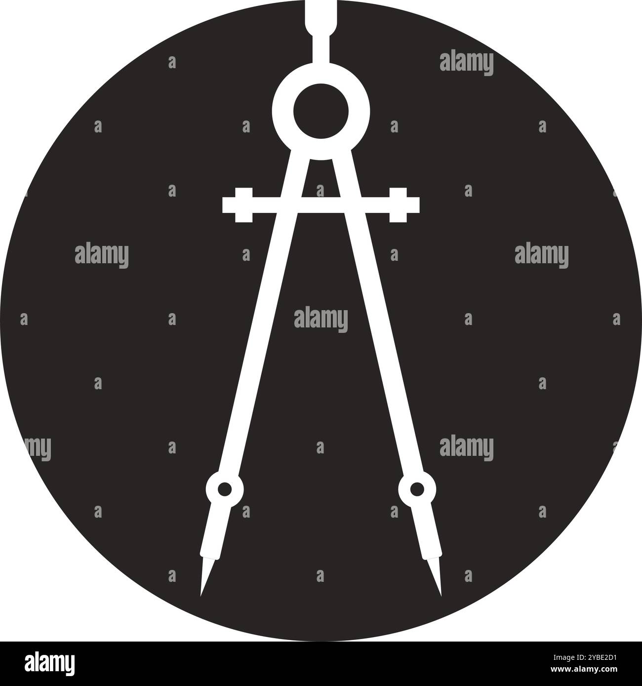 Accurate Tool Architecture Compass Icon Vector Logo Template Illustration Design Stock Vector