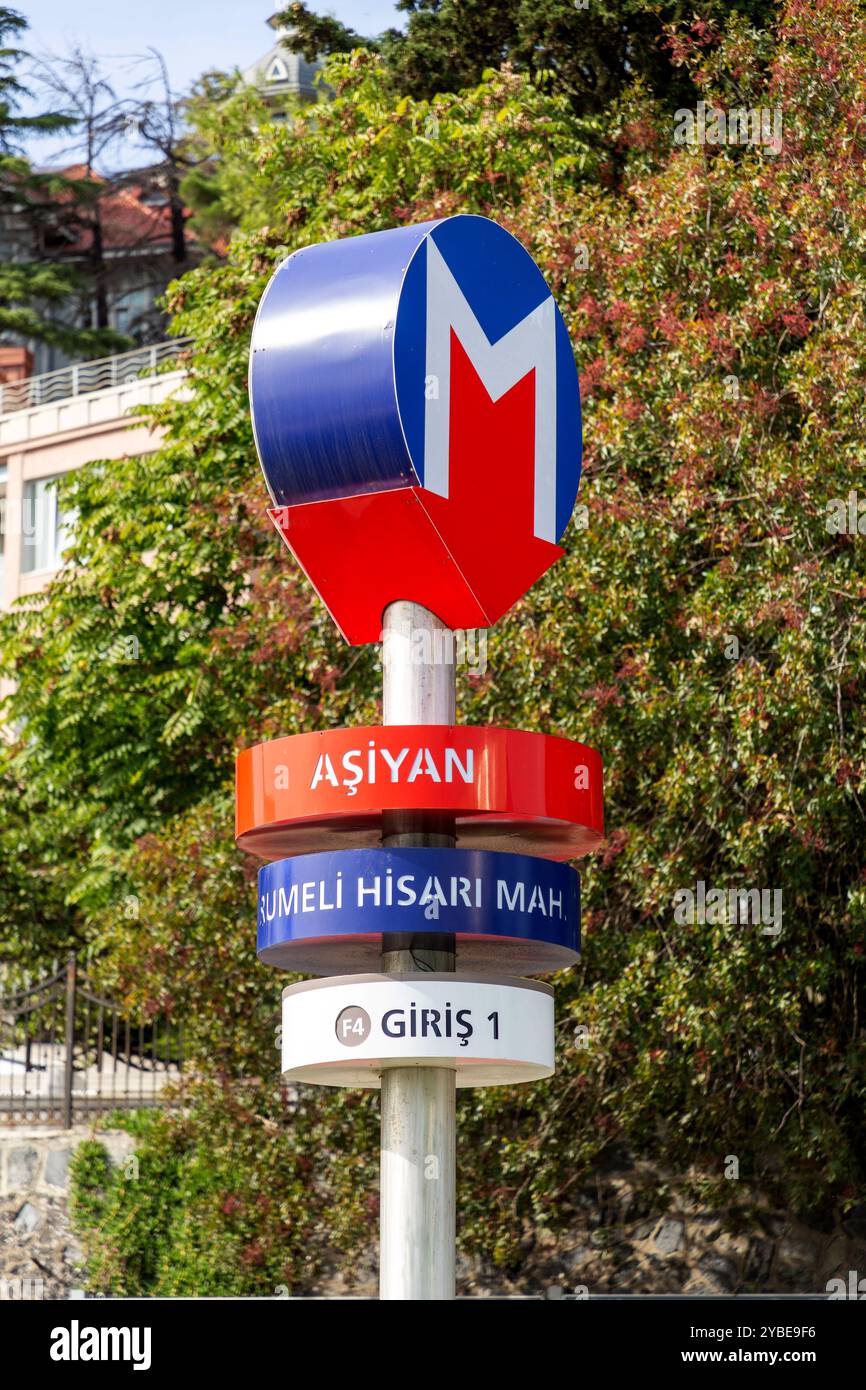 Istanbul, Turkiye - OCT 14, 2024: Istanbul Metro signboard at the ...