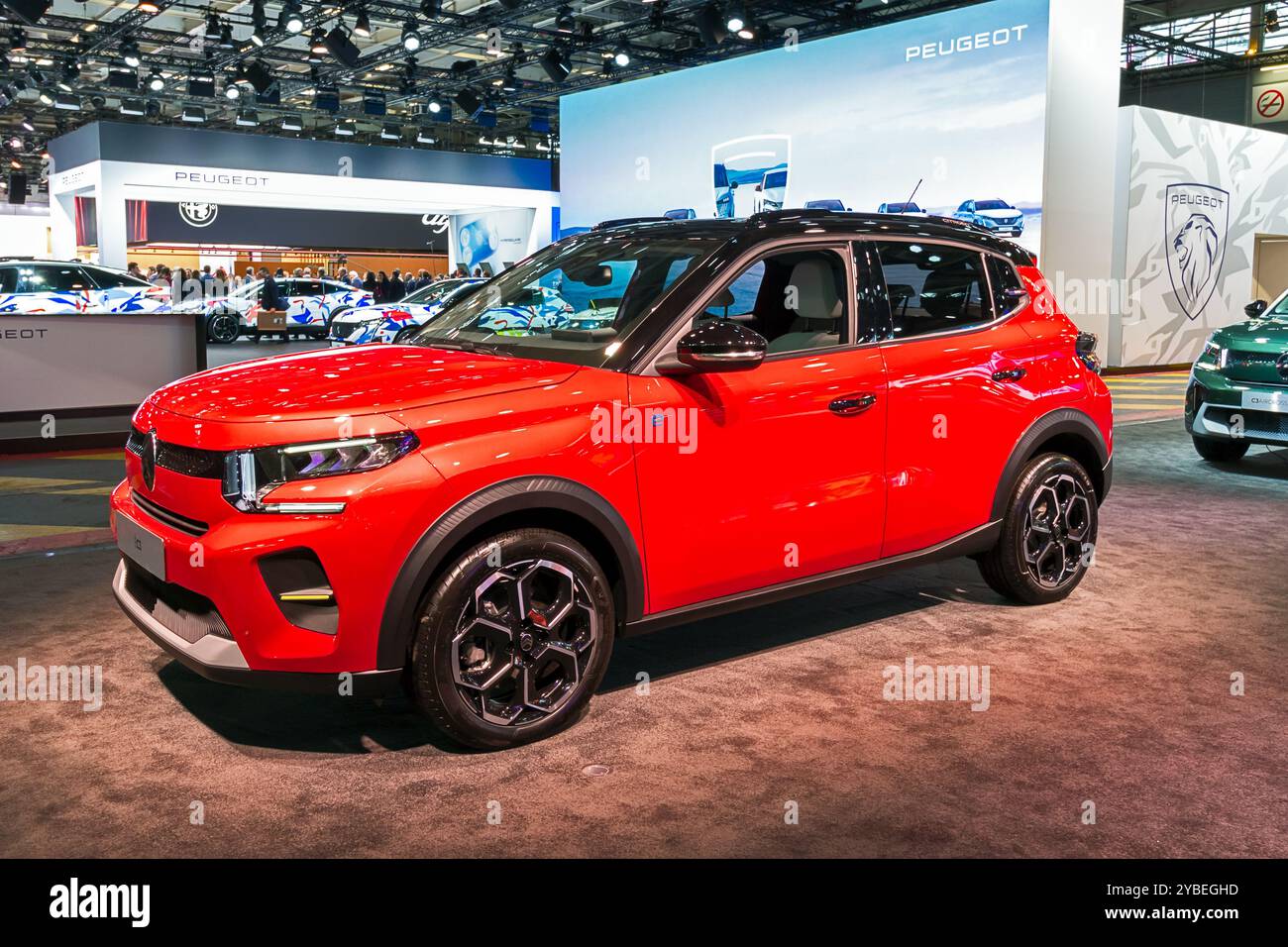 Citroen E-C3 small electric SUV (2024) car at the Paris Motor Show. Paris, France - October 14, 2024 Stock Photo