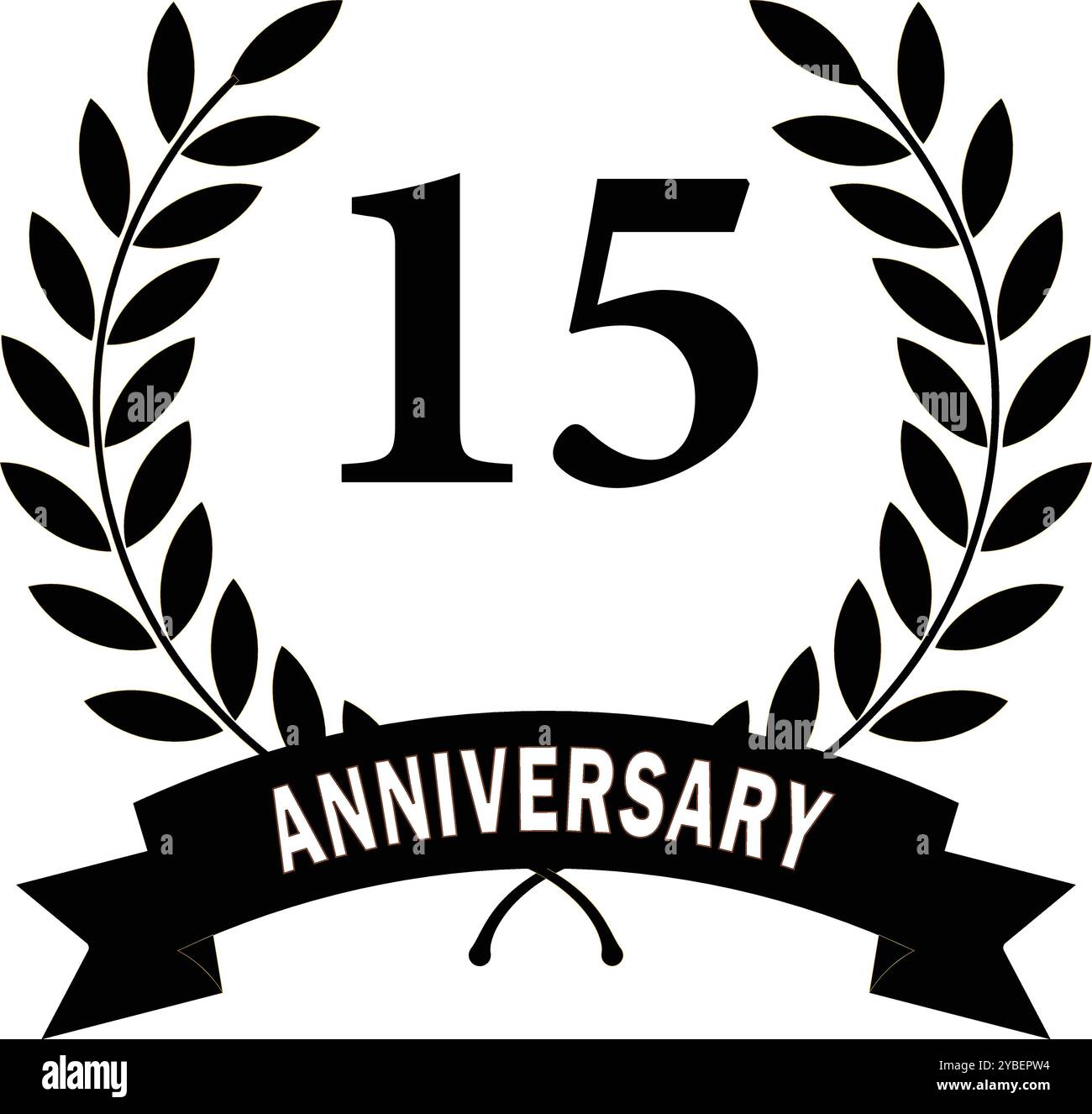 15 years anniversary, Black Leaves, Black rank, Black circular laurel