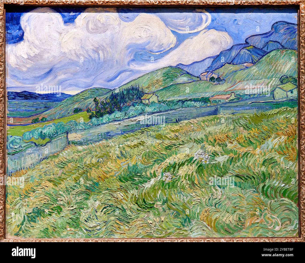 Van gogh landscape from saint remy wheatfield behind saint paul hi-res ...