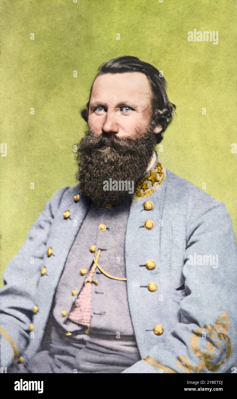 Major General James Ewell Brown Stuart of Confederate States Infantry Regiment and 1st Virginia Cavalry Regiment in uniform. Photographed between 1861 and 1864. Created by Charles Richard Rees in Richmond, Virginia. Stock Photo