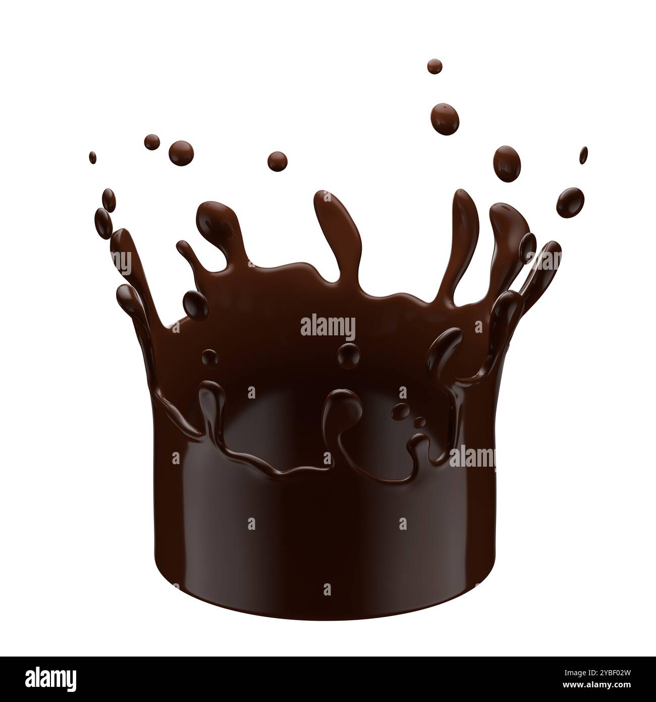 coffee round splash isolated on a white background. 3d render. Stock Photo